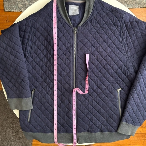 Bonobos Men’s Quilted Bomber Jacket Men’s Size XXL Slim Fit Navy Full Zip - Picture 2 of 9